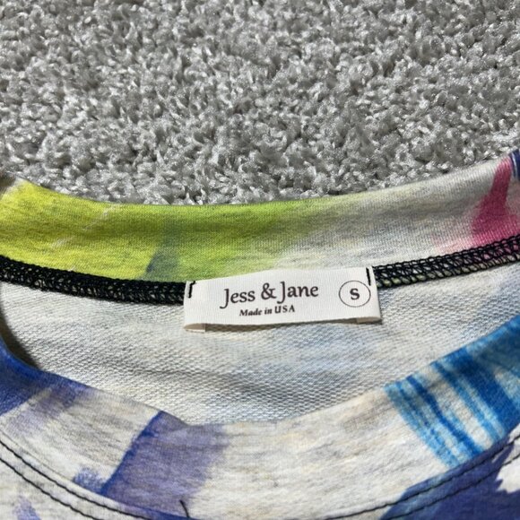 Jess & Jane Womens Small Colorful Abstract Print Tunic Top S 3/4 Sleeve - Picture 4 of 8